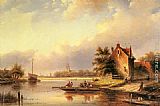 A Summer's Day at the Ferry Crossing by Jan Jacob Coenraad Spohler
